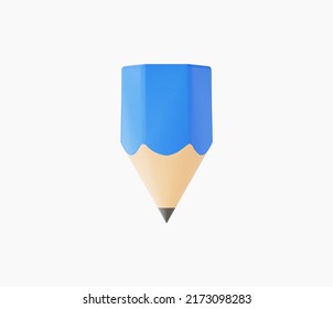 3d Realistic Pencil Icon vector illustration.