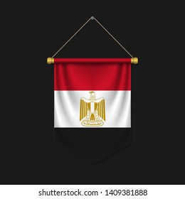 3d realistic pennant with flag of Egypt