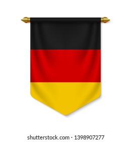 3d realistic pennant with flag of Germany. Vector illustration