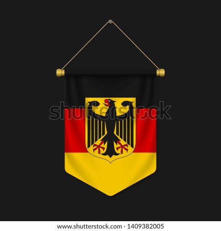 3d realistic pennant with flag of Germany