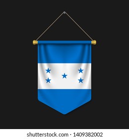 3d realistic pennant with flag of Honduras