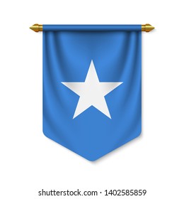 3d realistic pennant with flag of Somalia. Vector illustration