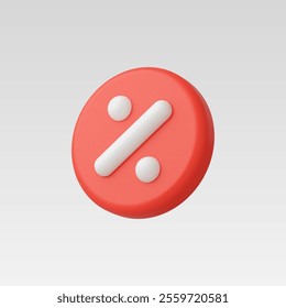 3d Realistic Percentage icon vector illustration