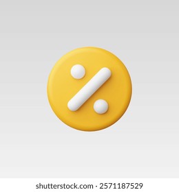 3d Realistic Percentage icon vector illustration
