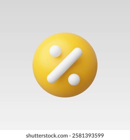 3d Realistic Percentage icon vector illustration