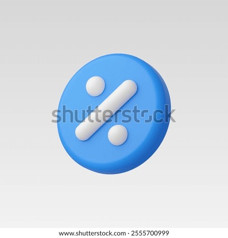3d Realistic Percentage icon vector illustration