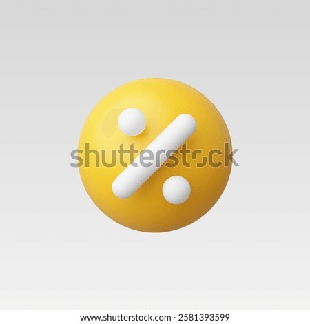 3d Realistic Percentage icon vector illustration