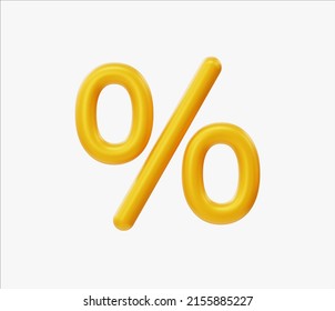 3d Realistic Percentage symbol vector illustration.