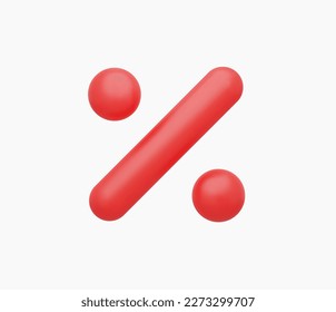 3d Realistic Percentage symbol vector illustration.
