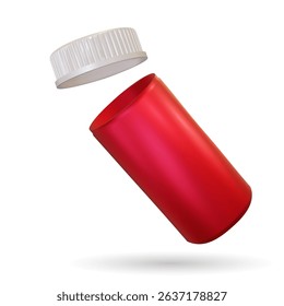3d Realistic Pharmaceutical Bottle. Plastic blank medical containers, perfect for pharmaceutical packaging mockups. Medicine concept. Vector illustration