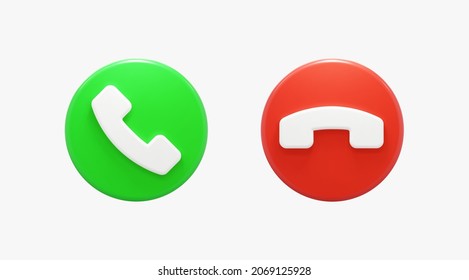 3D Realistic Phone Call button Vector Illustration.