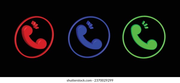 3D Realistic Phone Call Button vector illustration
