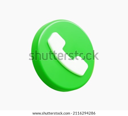 3D Realistic Phone Call Button vector illustration