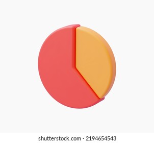 3d Realistic Pie Chart Vector Illustration