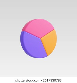 3d Realistic Pie chart Vector illustration