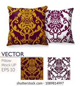 3d realistic pillow mockup set vector image