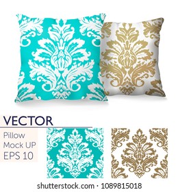 3d realistic pillow mockup set vector image