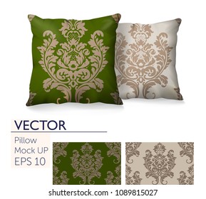 3d realistic pillow mockup set vector image