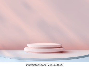 3D realistic pink podium is a versatile prop that can be used for a variety of purposes. It's perfect for product displays, presentations, and more. Vector illustration