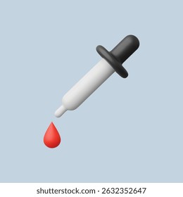 3d Realistic Pipette icon vector Illustration
