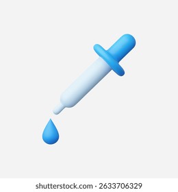 3d Realistic Pipette icon vector Illustration