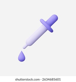 3d Realistic Pipette icon vector Illustration