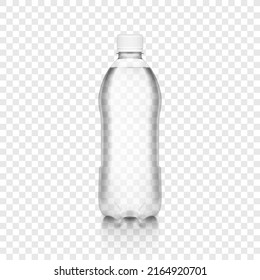 3D Realistic Plastic Bottle With Transparent Water. EPS10 Vector