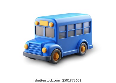 3d realistic plastic icon school bus