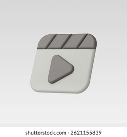 3d Realistic Play Icon vector illustration