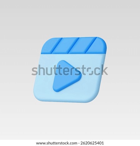 3d Realistic Play Icon vector illustration
