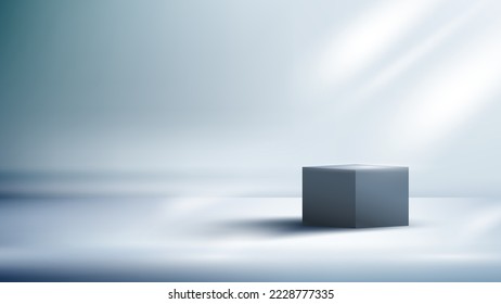3D realistas podio vacío fondo de estudio con iluminación para la visualización de productos. Ilustración del vector