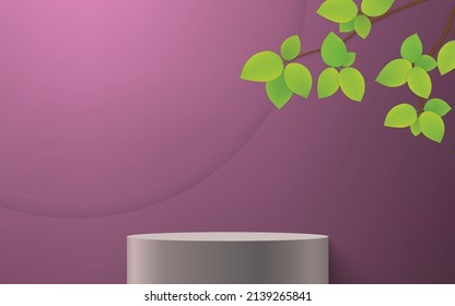 3d realistisches Podium oder Podest auf rosafarbenem Hintergrund. Produktpräsentationsmuster