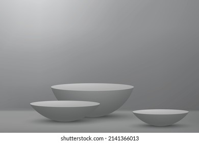 3d realistic podium or pedestal on white background. Product presentation mockup