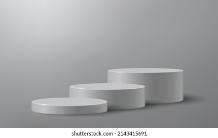 3d realistic podium or pedestal on empty studio background. Product presentation mockup