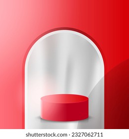 3.ᵉʳ diseño de vectores de color rojo y podio realista