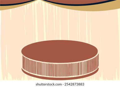 Podio realista en 3D. Plataforma o pedestal tridimensional. Escena Abstractas de la exhibición redonda para la publicidad y la comercialización del producto. Póster, Anuncio, folleto o idea de pegatina. Pared Abstractas, EPS 10.