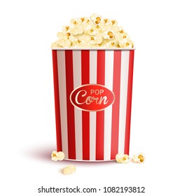 3d Realistic Popcorn.Vector Illustration