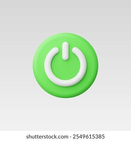 3d Realistic Power button Icon vector illustration