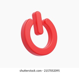 3d Realistic Power Off Red button vector illustration