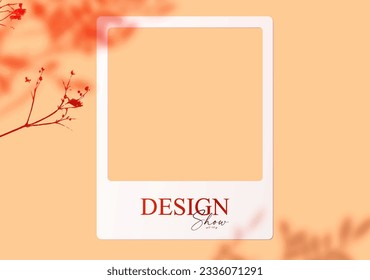 3D realistic premium product display design template. Scene with social media frame. light and leaf shadow. Elegant vector platform. Stage for showcase