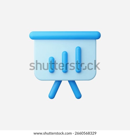 3d Realistic Presentation board icon vector Illustration