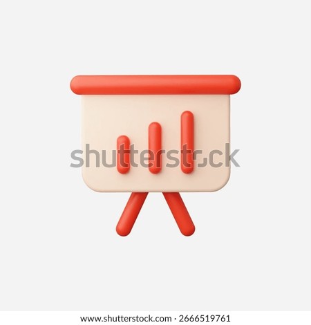 3d Realistic Presentation board icon vector Illustration