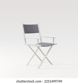 3d realistic producer chair, director chair, on a grey  background. Vector illustration.