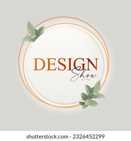 3D realistic product display design template. White scene with podium. Cirfle banner. Elegant vector platform. Stage for showcase
