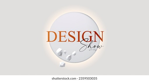 3D realistic product display design template. White scene with podium. Cirfle banner. Elegant vector platform. Stage for showcase