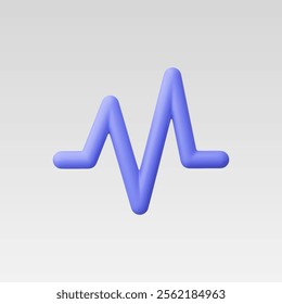 3d Realistic Pulse icon vector illustration