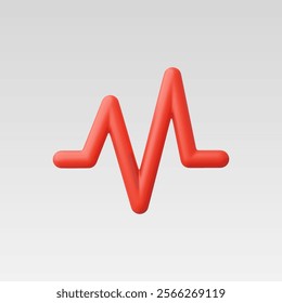 3d Realistic Pulse icon vector illustration