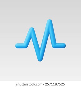 3d Realistic Pulse icon vector illustration