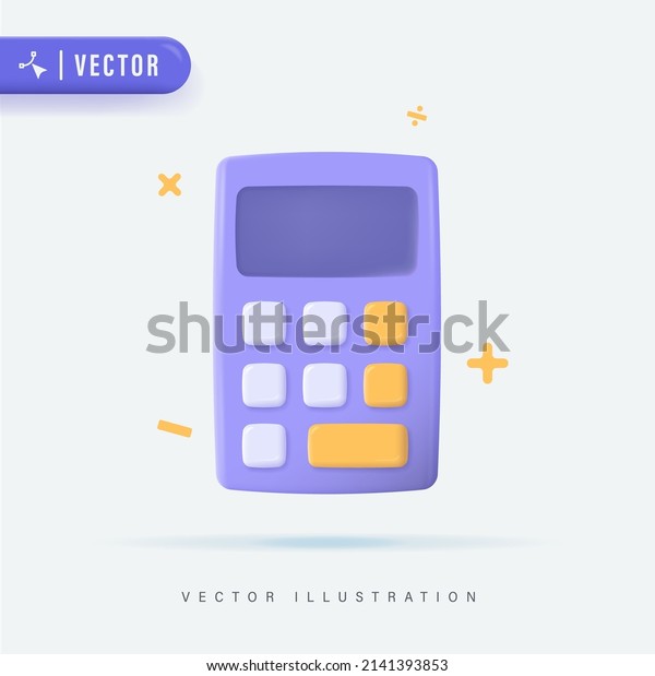 3D Realistic\
Purple Calculator in Isolated Background Vector Illustration. d\
Minimal Calculator Vector Render Concept of Financial Management.\
Math Device. Math Tool