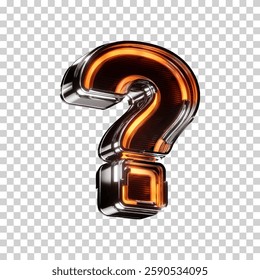 3d realistic question mark neon led sign vector illustration. render vector object.